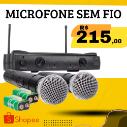 Microfone sem fio profissional karaokê igrejas músicos